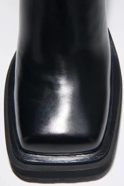 Ankle Boots Aus Leder Mit Plateauabsatz