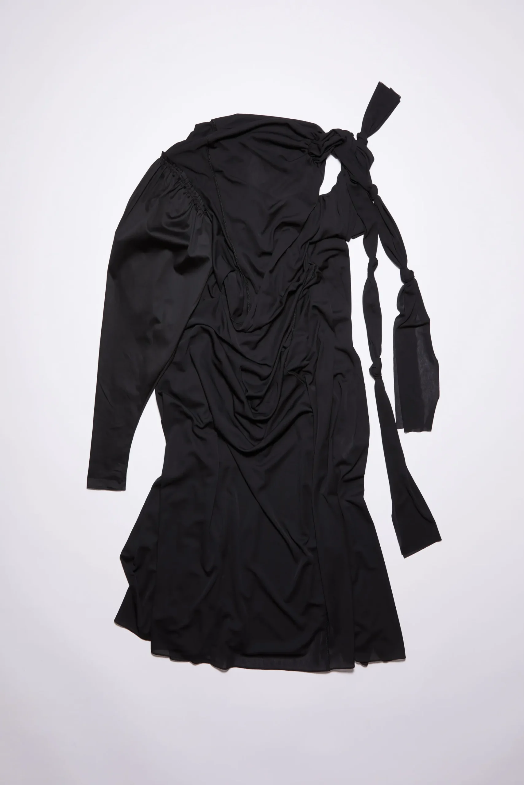 Asymmetric Knotted Scarf Dress