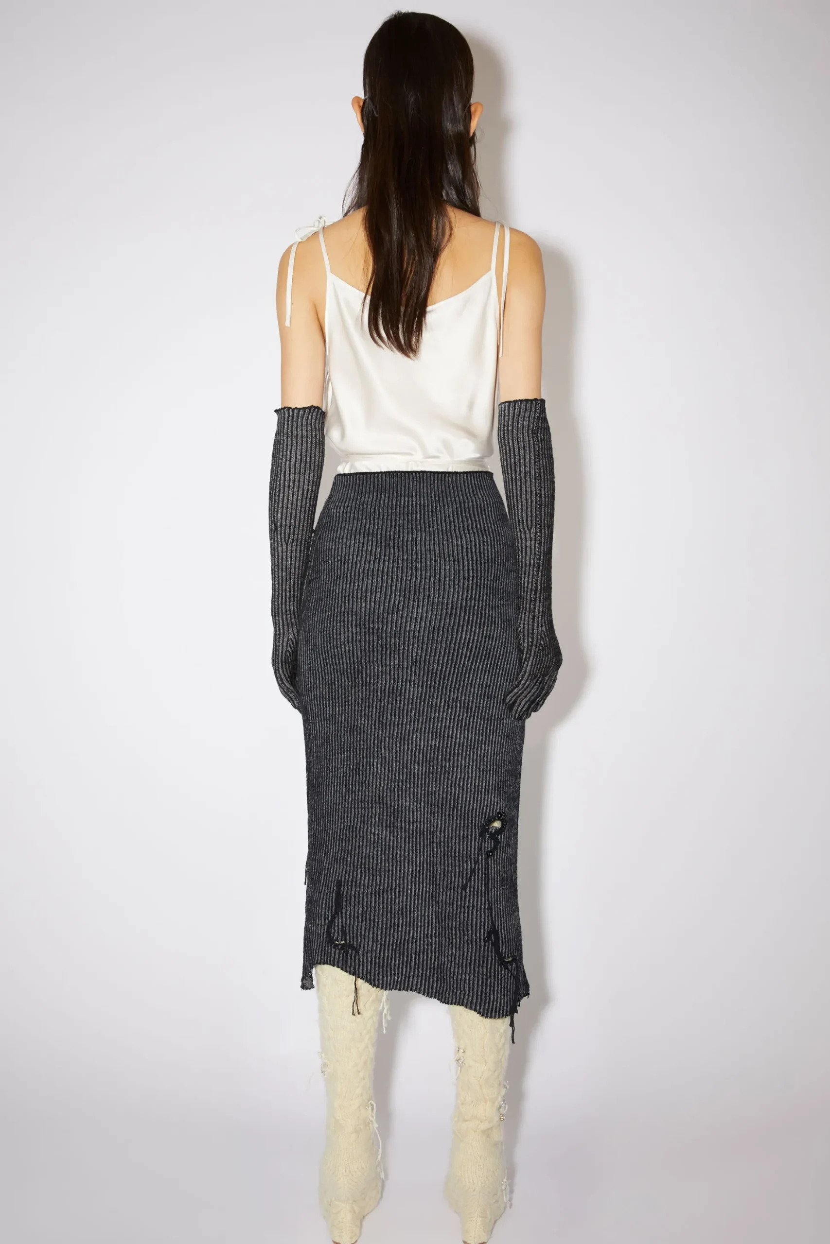 Asymmetrischer Rock Im Used-Look