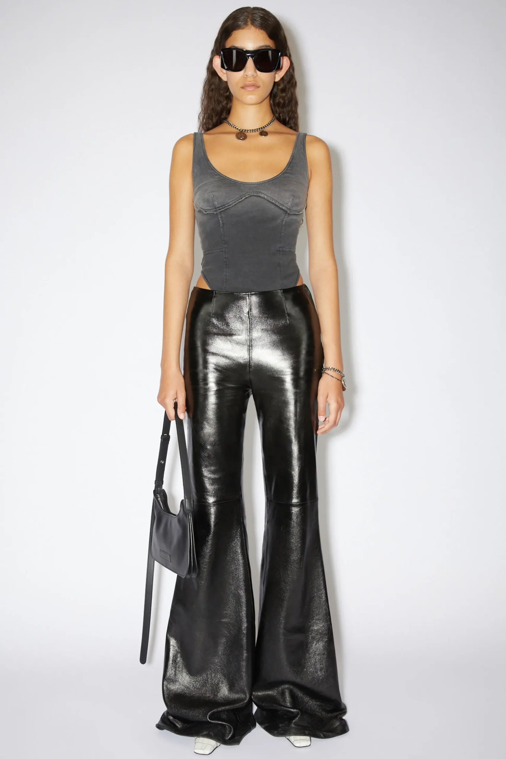 Ausgestellte Hose Aus Leder