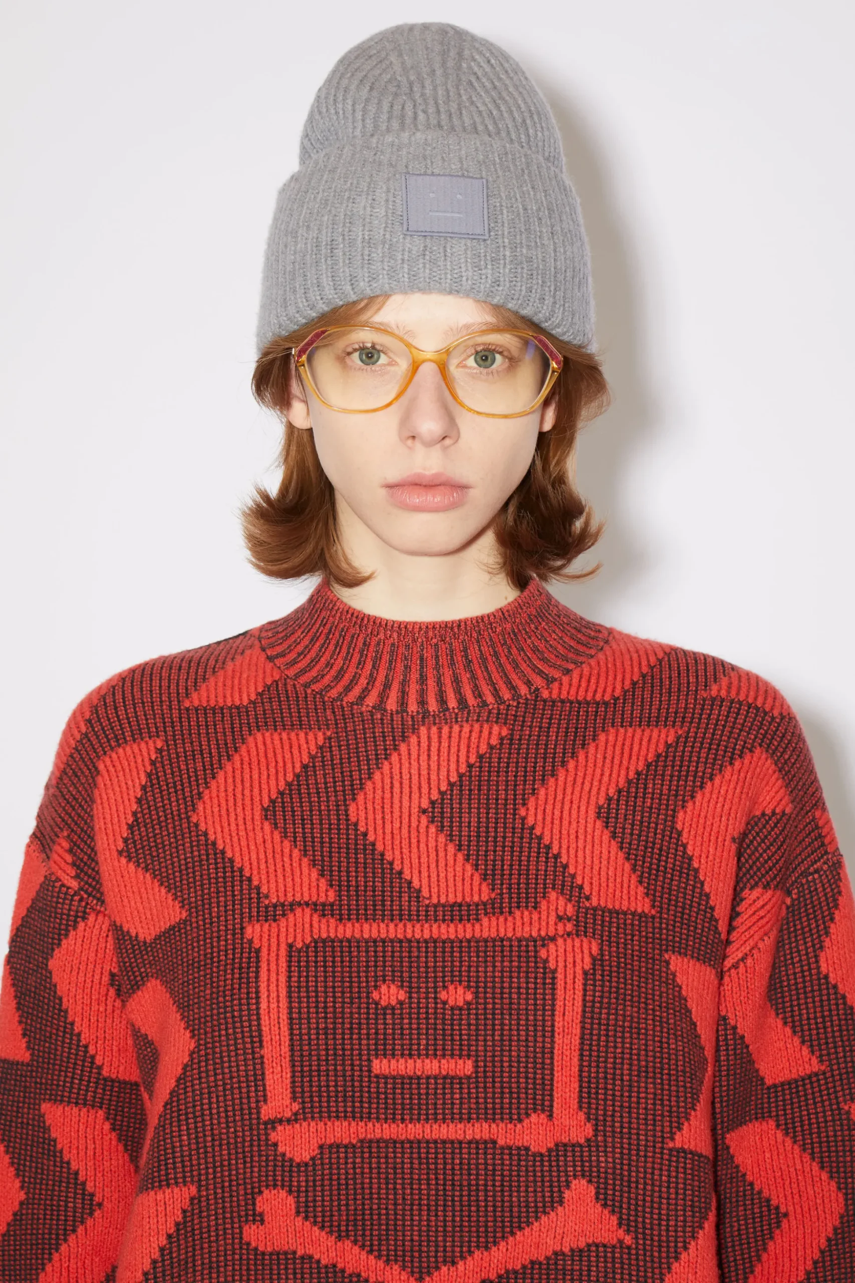 Beanie Mit Grosem Face-Logo