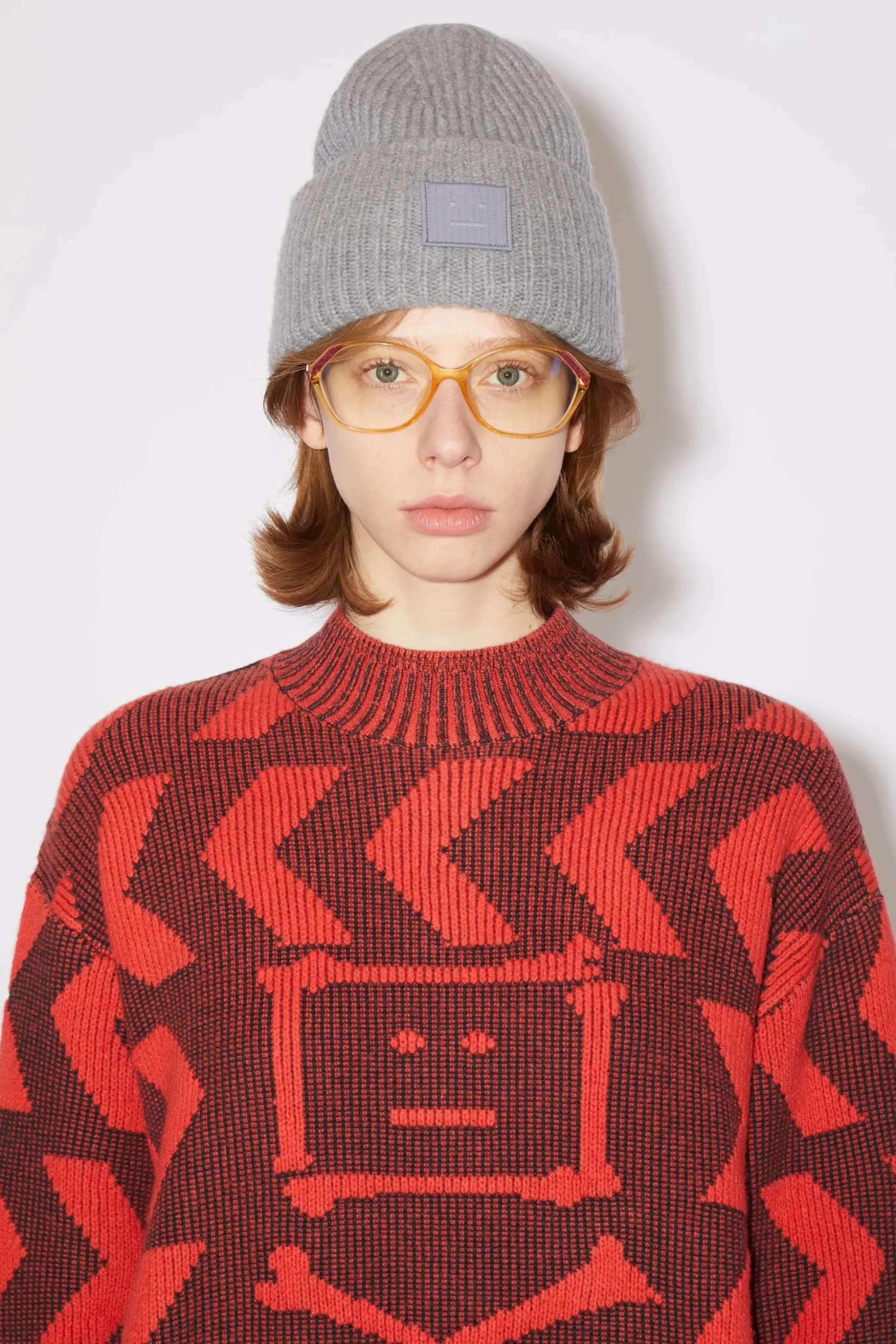 Beanie Mit Grosem Face-Logo