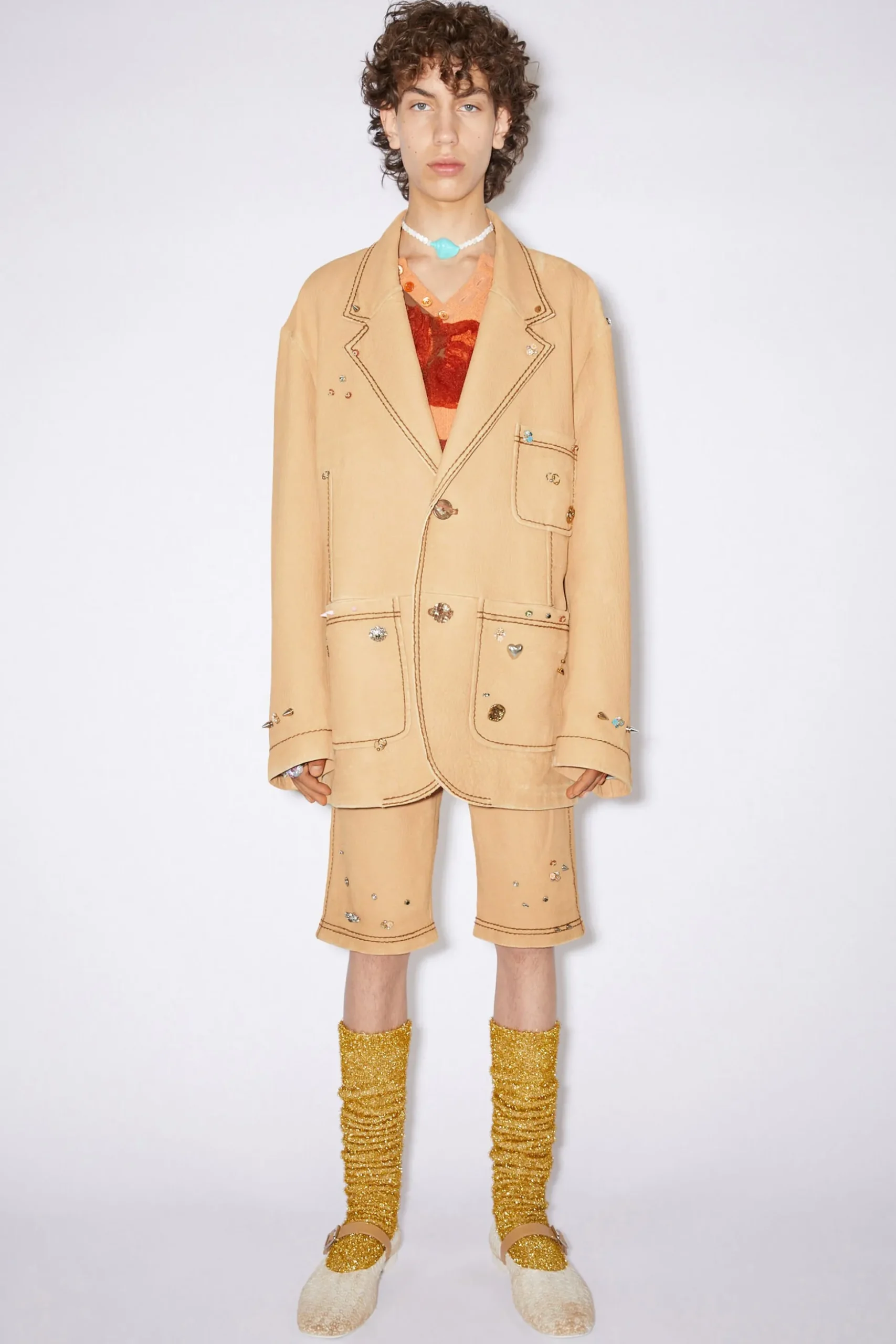 Bedruckte Lederjacke