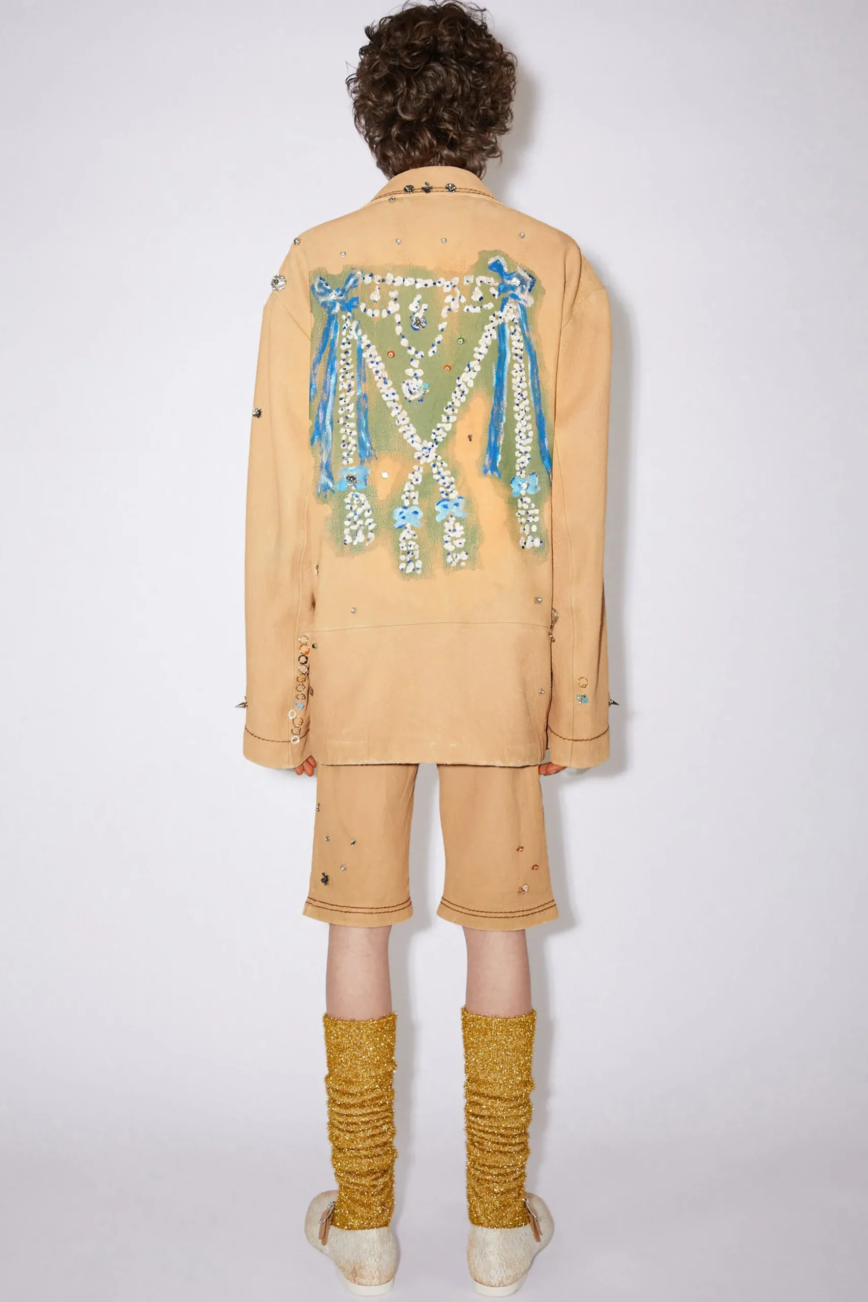 Bedruckte Lederjacke