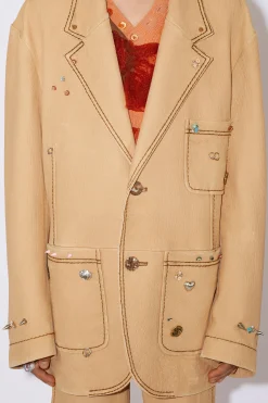 Bedruckte Lederjacke