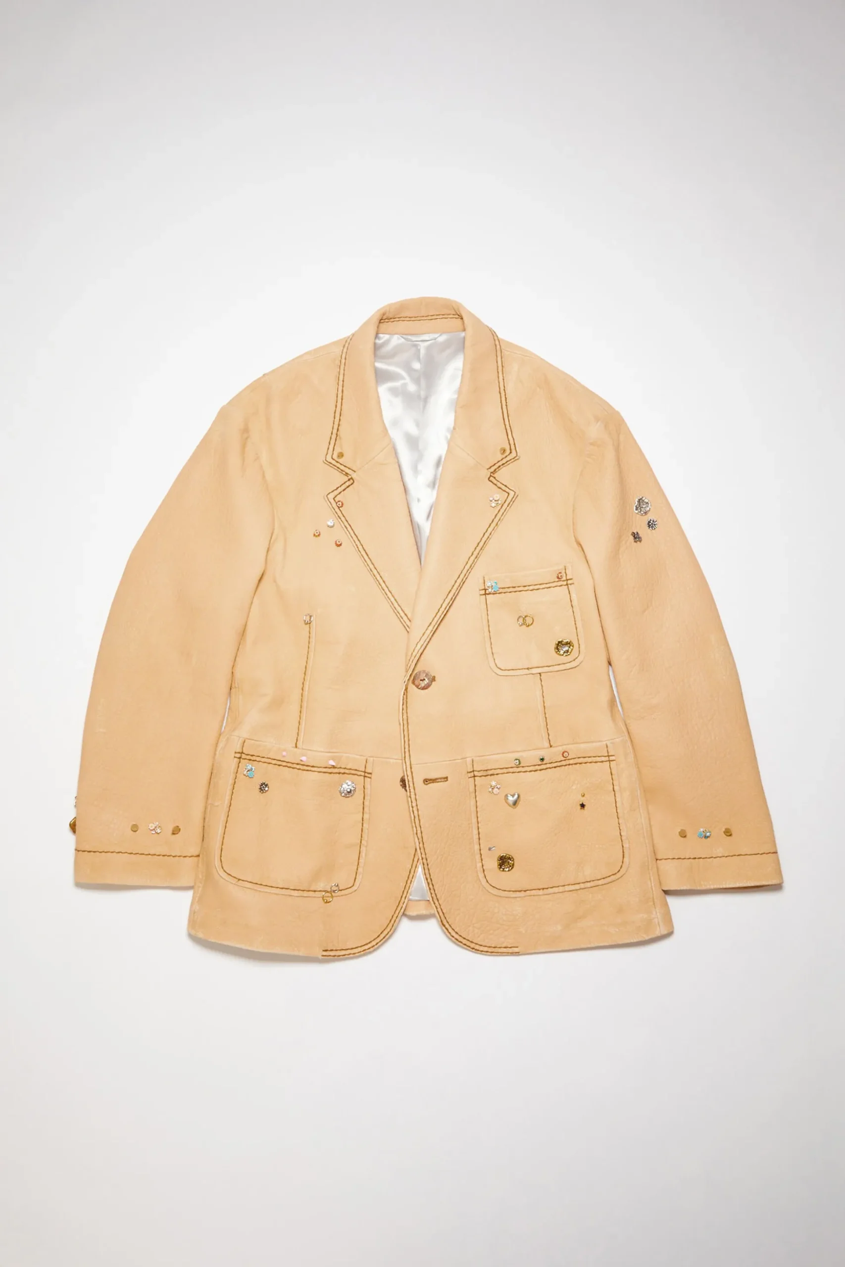 Bedruckte Lederjacke