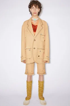 Bedruckte Lederjacke