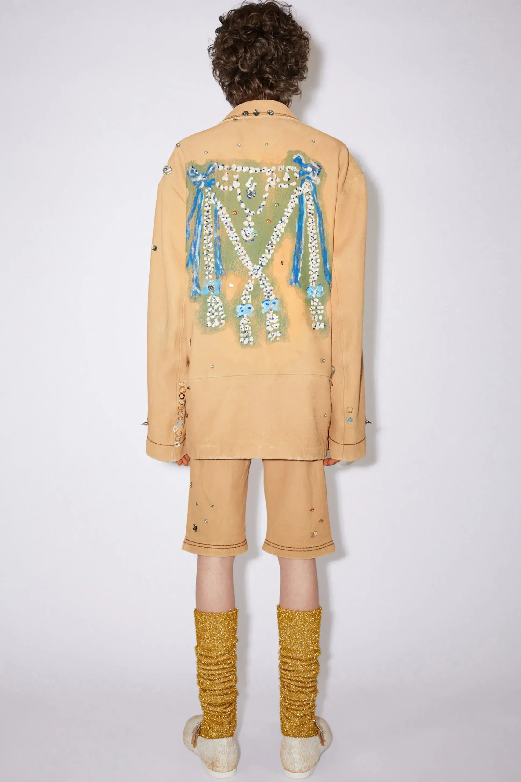 Bedruckte Lederjacke