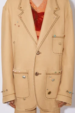 Bedruckte Lederjacke