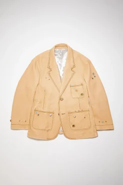 Bedruckte Lederjacke