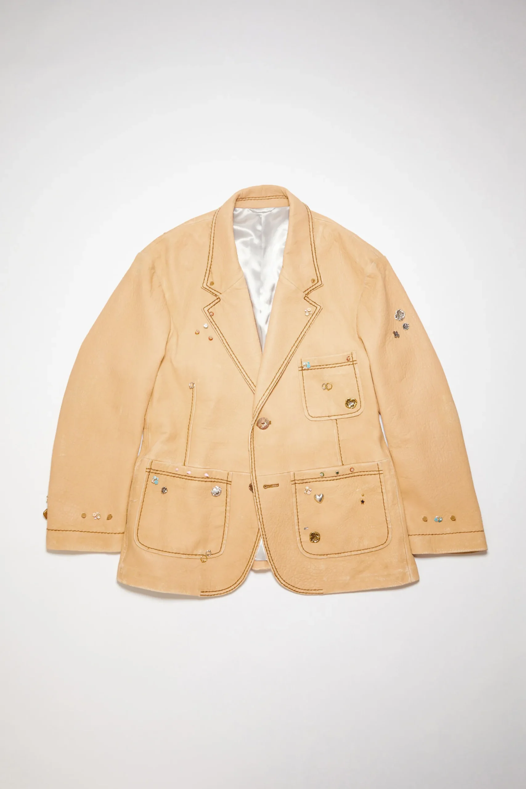 Bedruckte Lederjacke