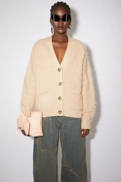 Cardigan Aus Flauschigem Mohair-Woll-Mix