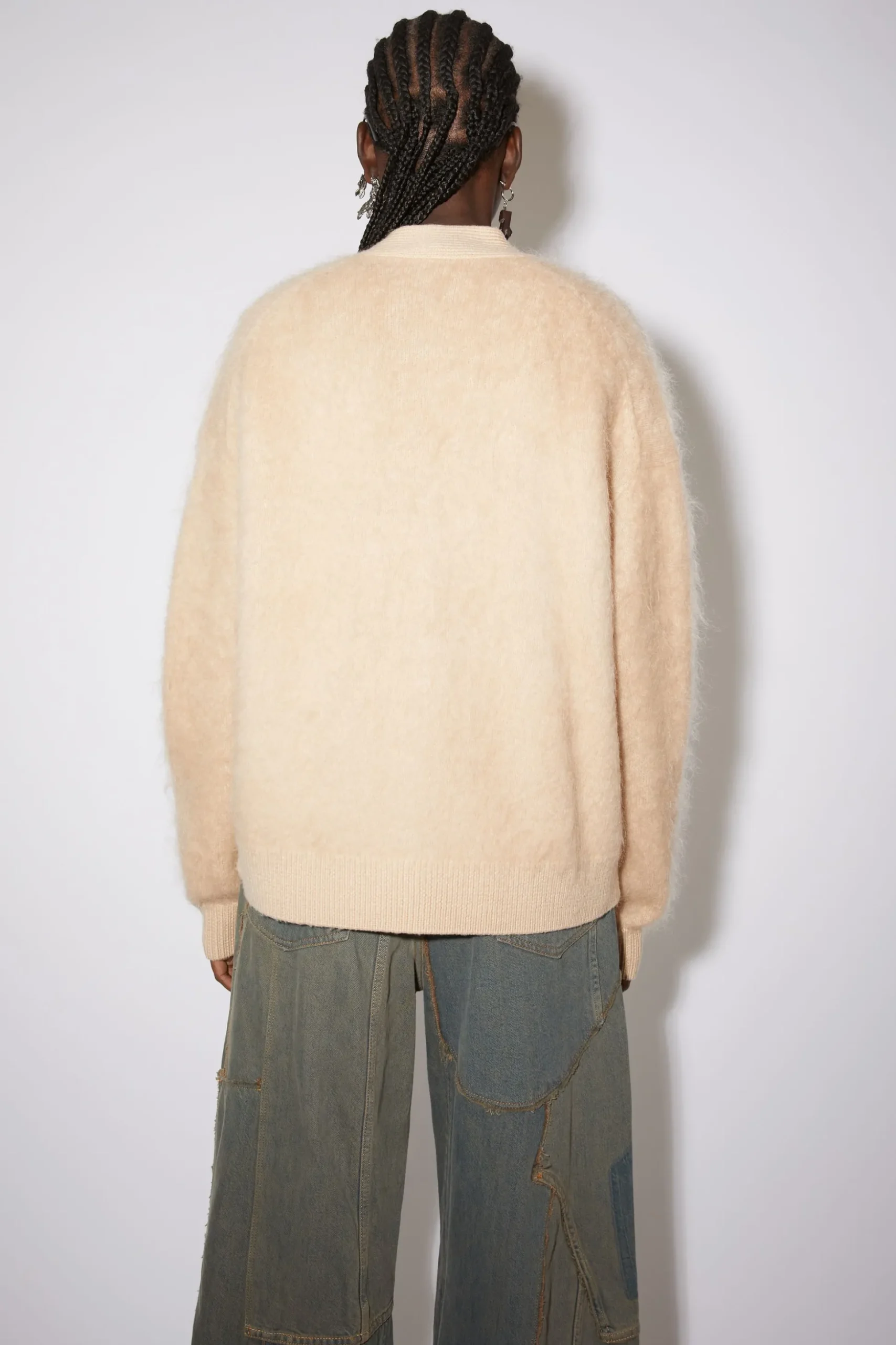 Cardigan Aus Flauschigem Mohair-Woll-Mix