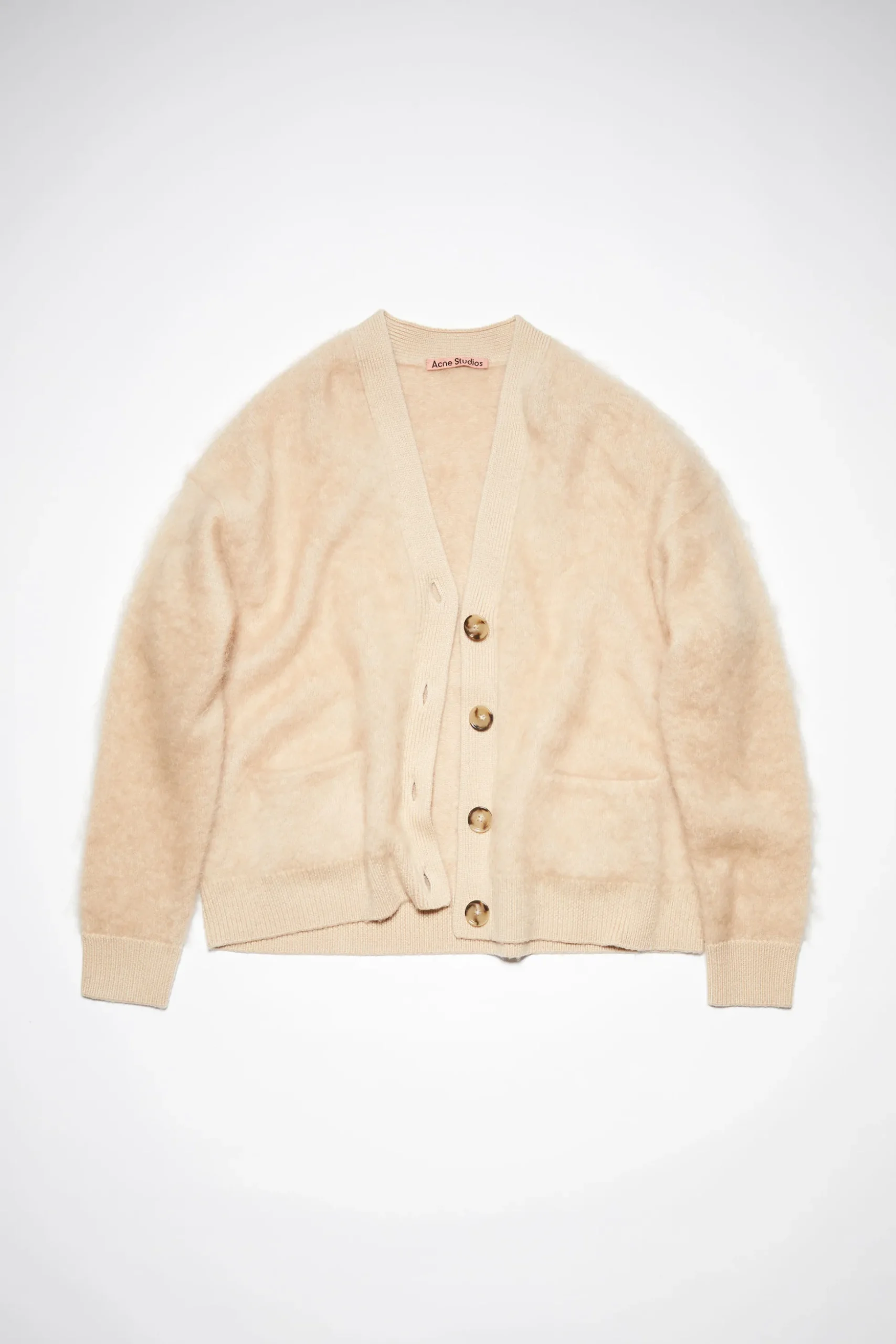 Cardigan Aus Flauschigem Mohair-Woll-Mix