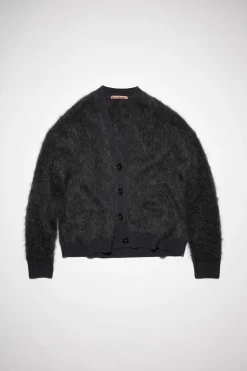 Cardigan Aus Flauschigem Mohair-Woll-Mix