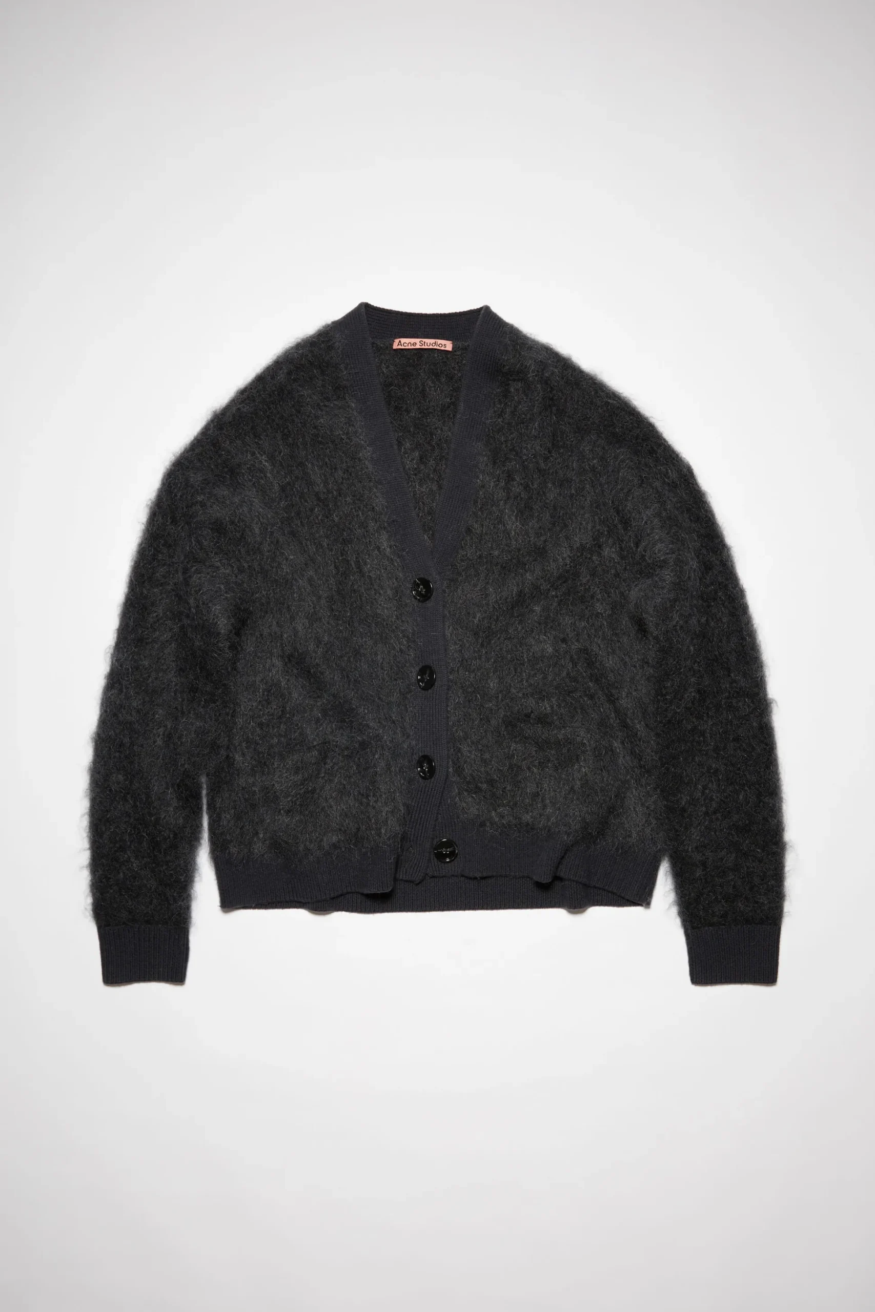 Cardigan Aus Flauschigem Mohair-Woll-Mix