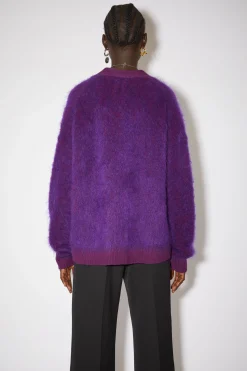 Cardigan Aus Flauschigem Mohair-Woll-Mix