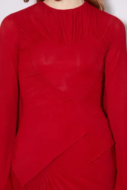 Drapierte Bluse Mit Herz