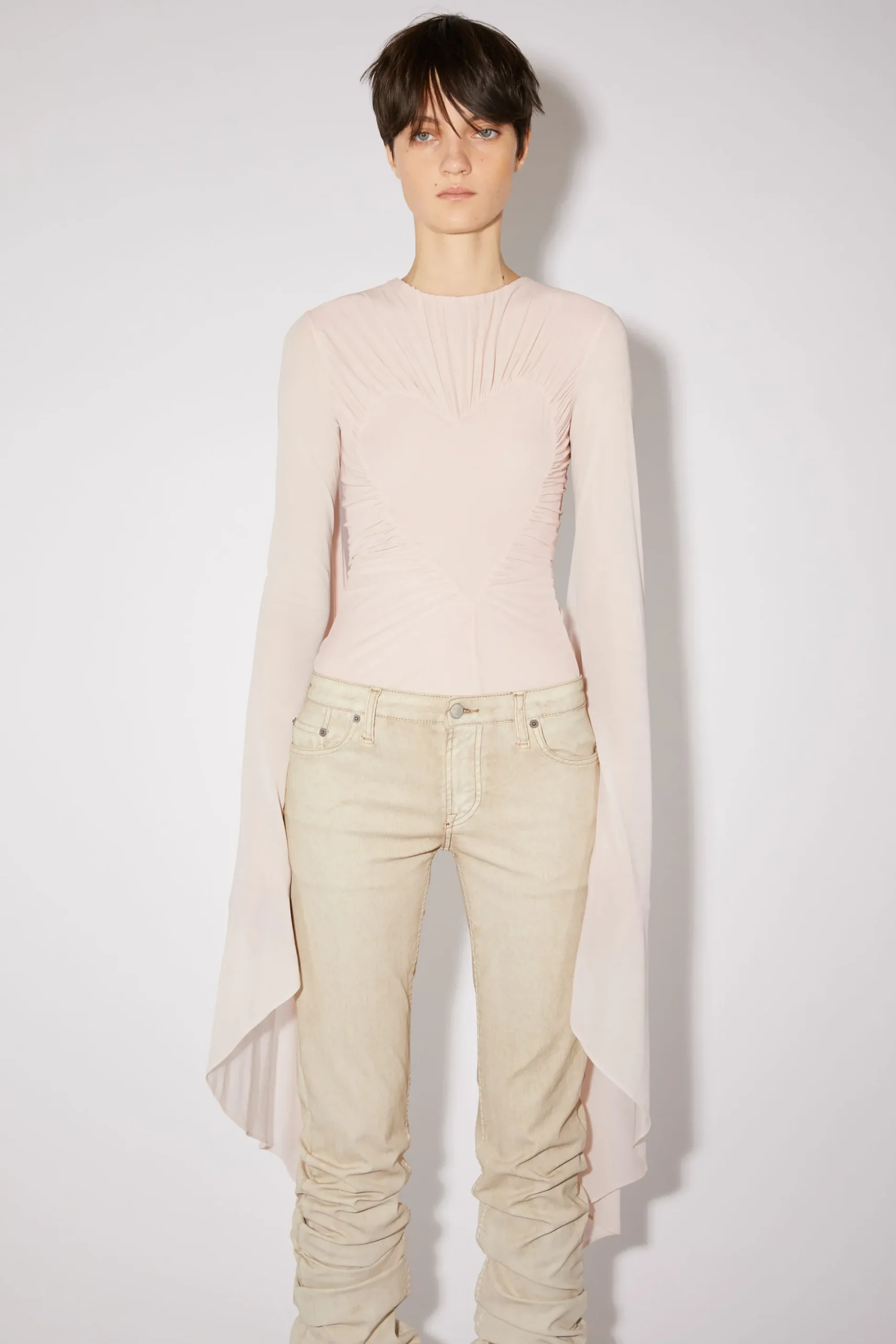 Drapierte Bluse Mit Herz