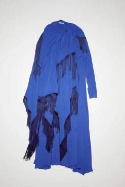 Drapiertes Kleid Mit Fransen
