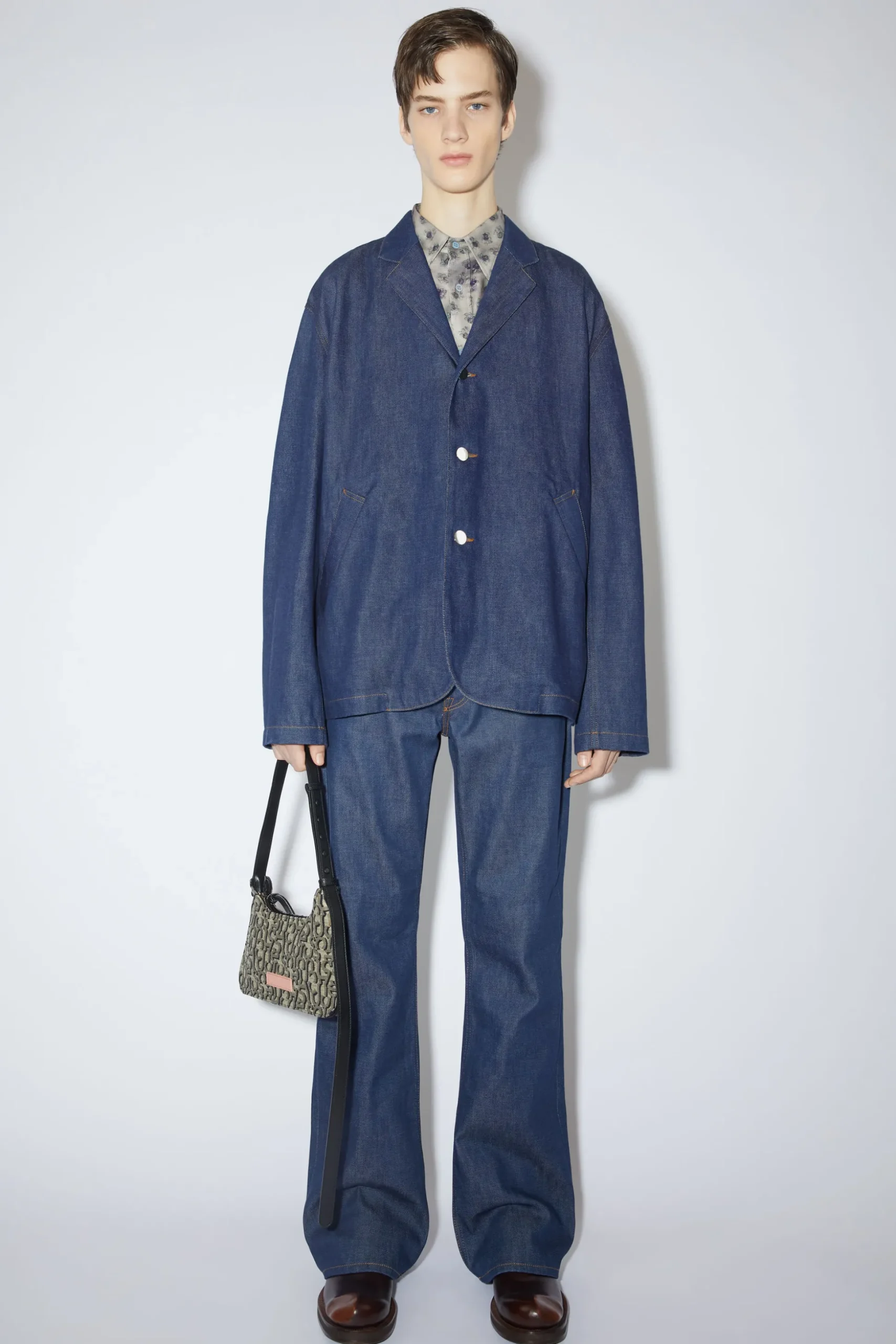 Einreihige Denimjacke