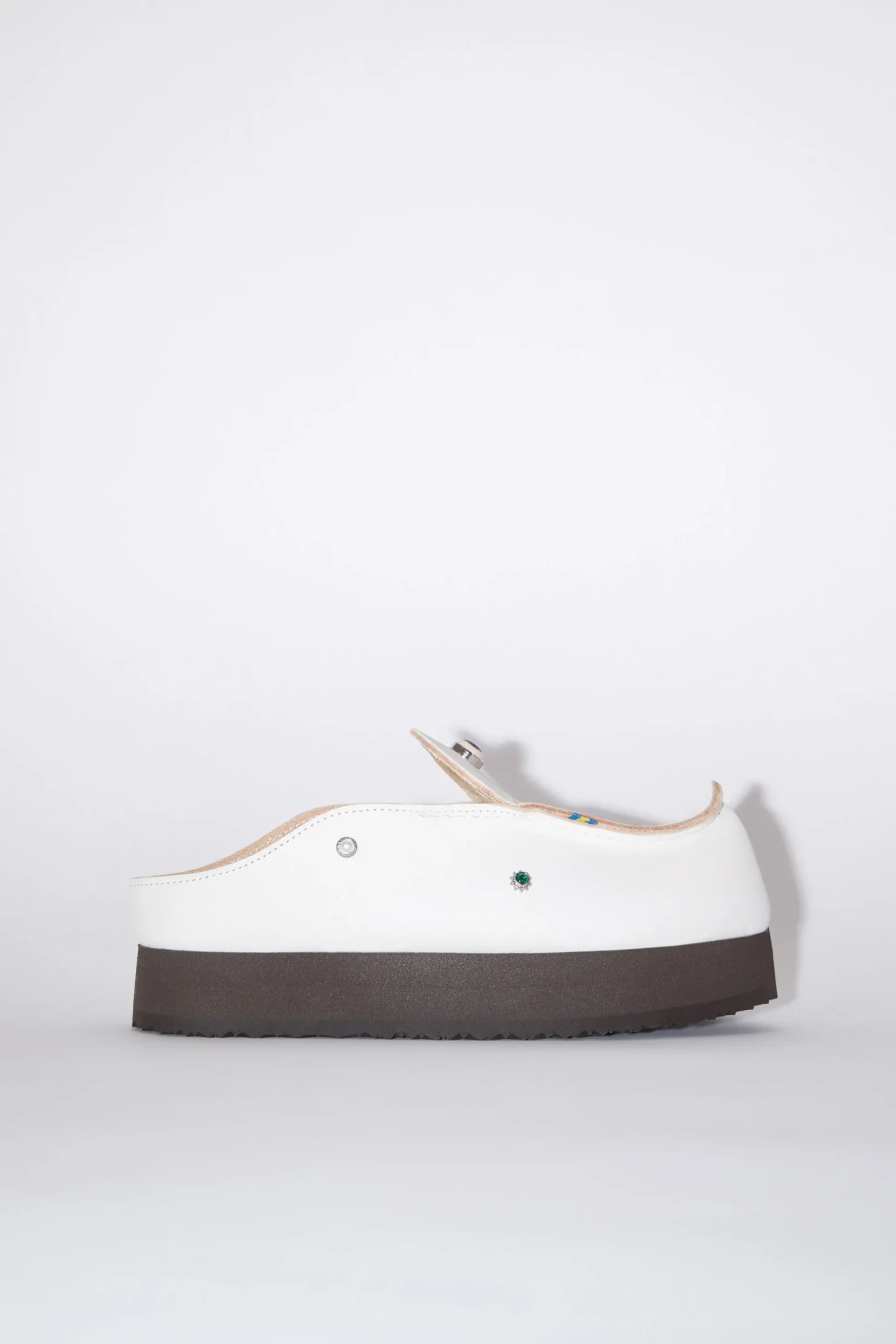 Embellished Leather Slip-On Shoes
