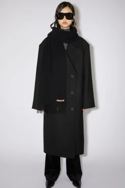 Fringe Wool Scarf - Skinny