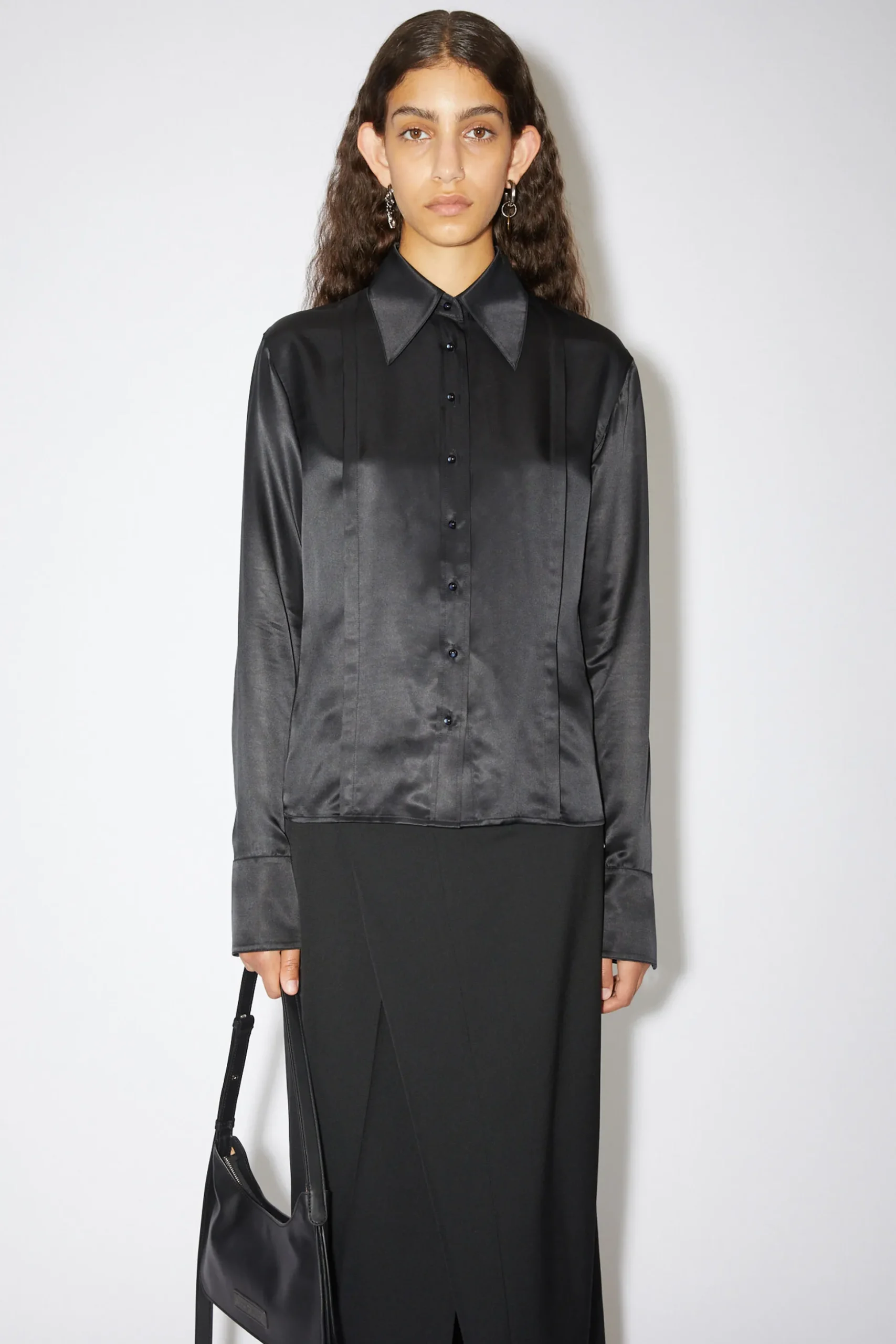 Geknopftes Satin-Hemd