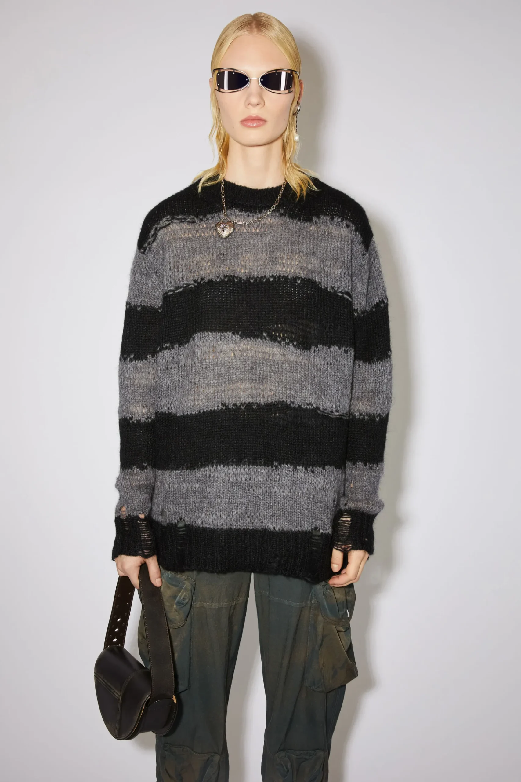Gestreifter Pullover Im Used-Look