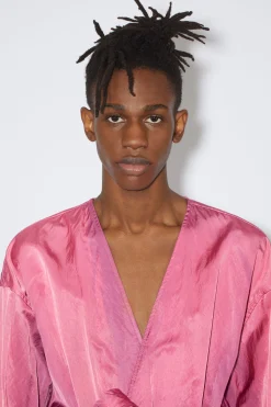 Hemdjacke Aus Satin Mit Gürtel