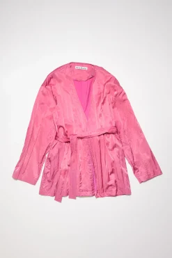 Hemdjacke Aus Satin Mit Gürtel