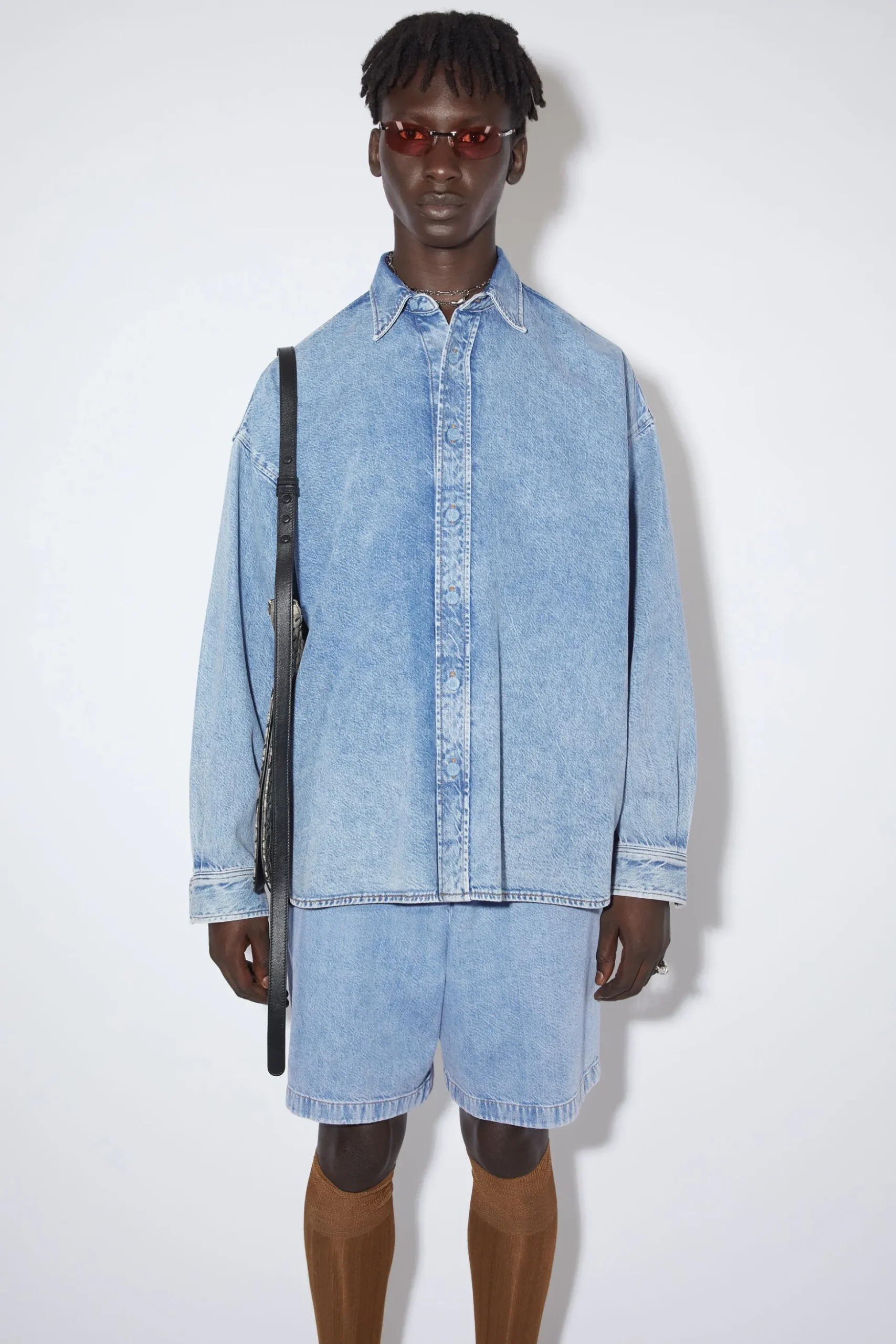 Jeanshemd Mit Knopfleiste