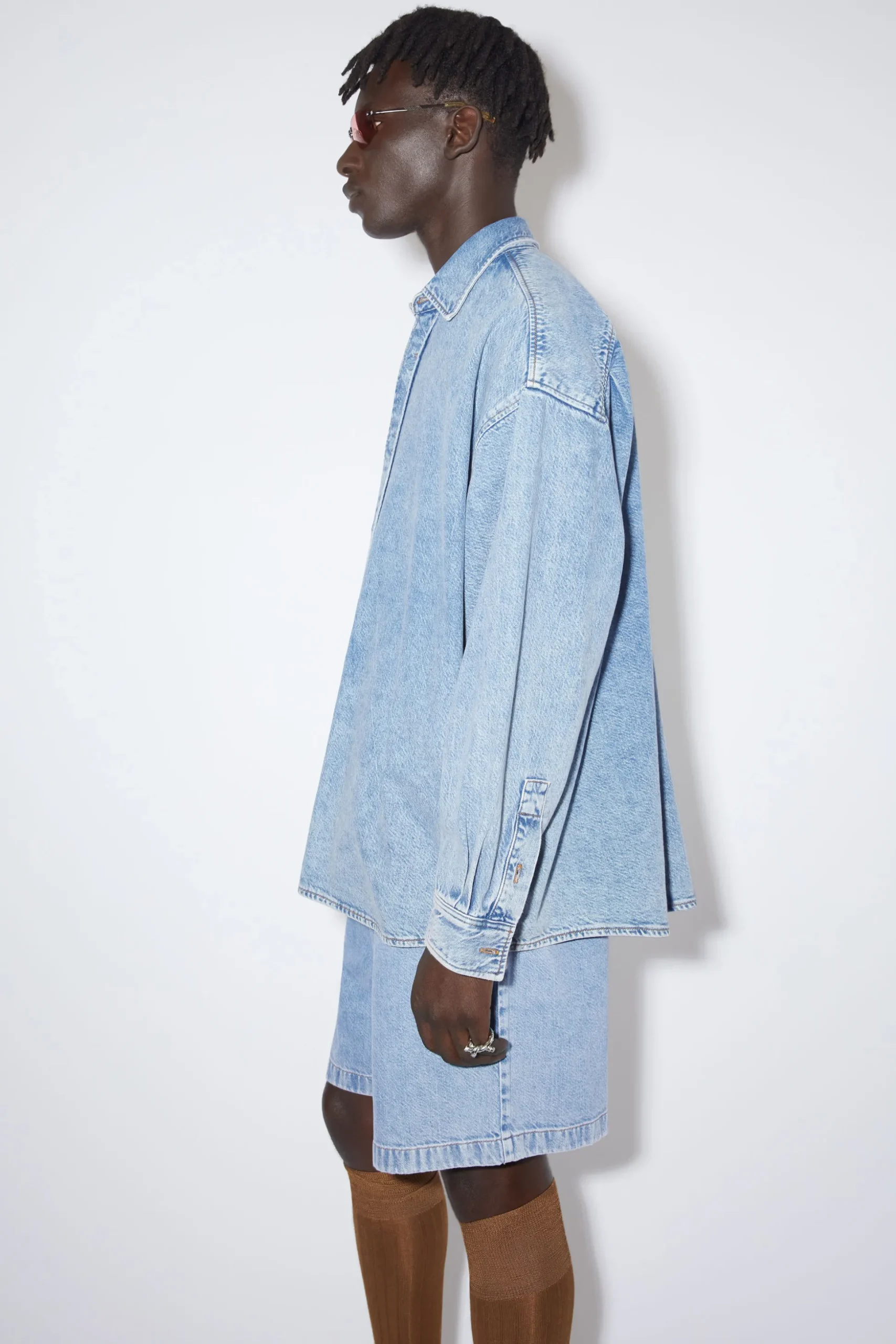 Jeanshemd Mit Knopfleiste