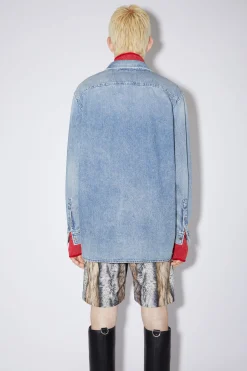 Jeanshemd Mit Knopfleiste