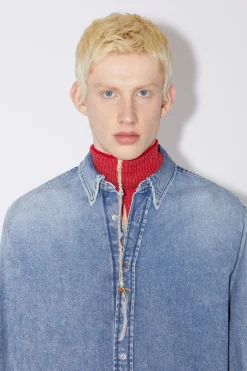 Jeanshemd Mit Knopfleiste