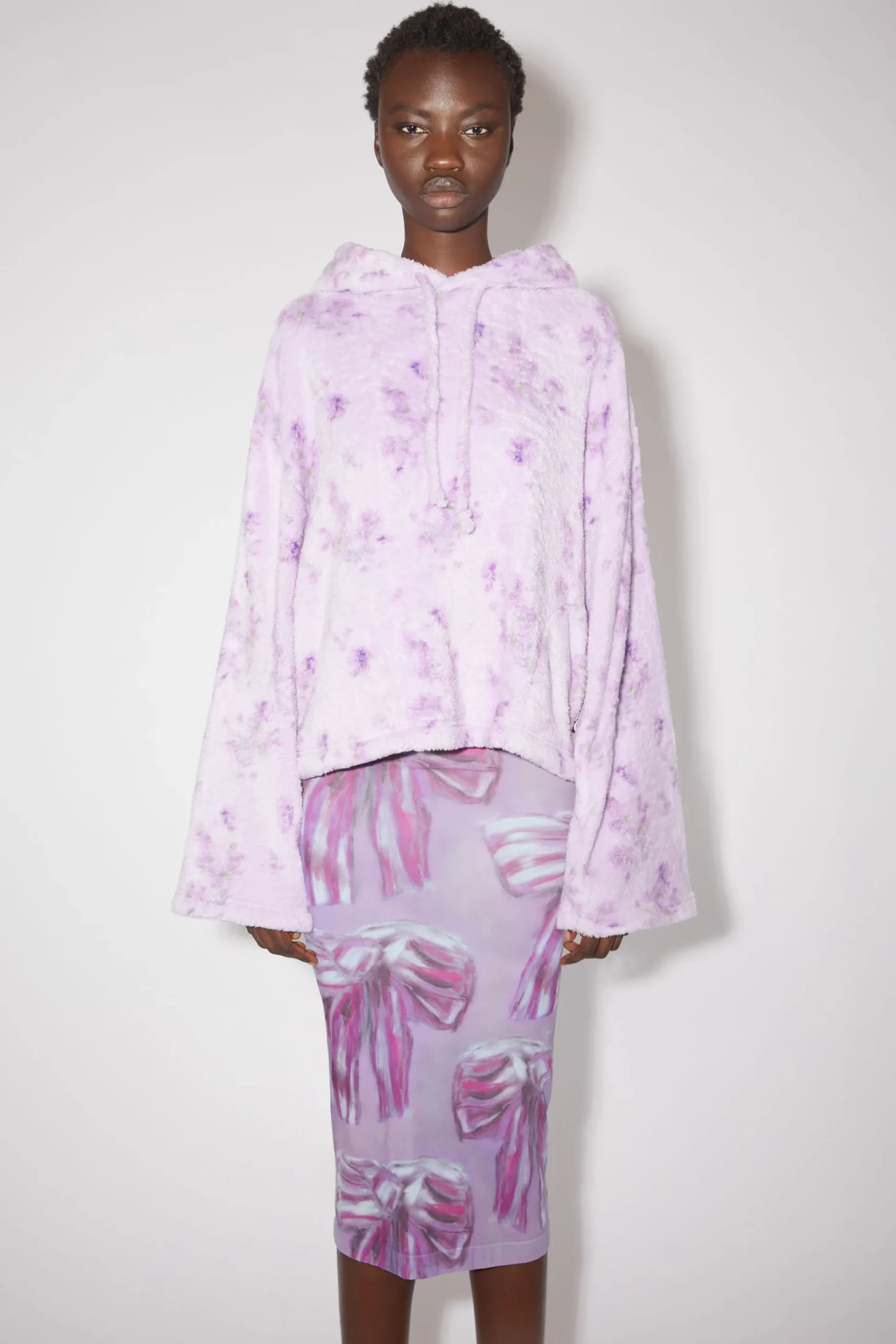 Kapuzen-Sweatshirt Aus Teddy-Stoff