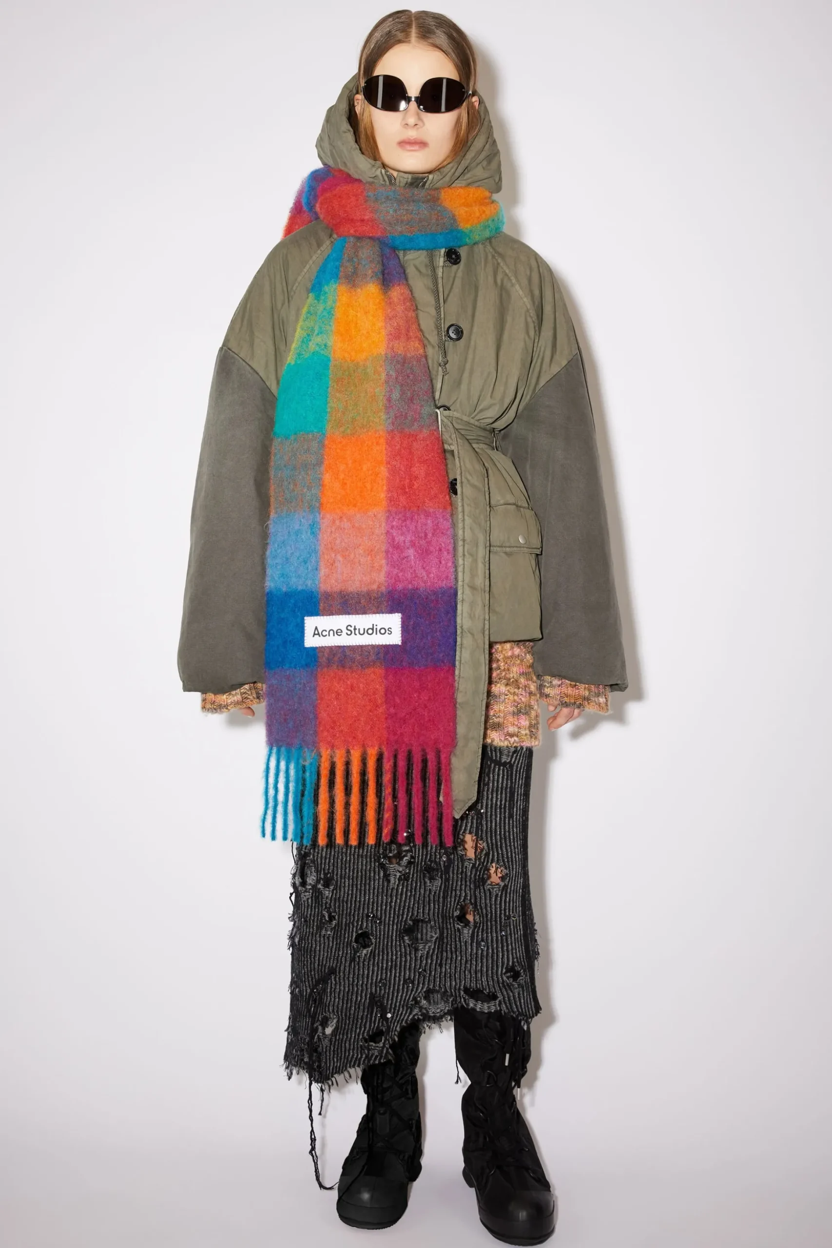 Karierter Schal Aus Mohair