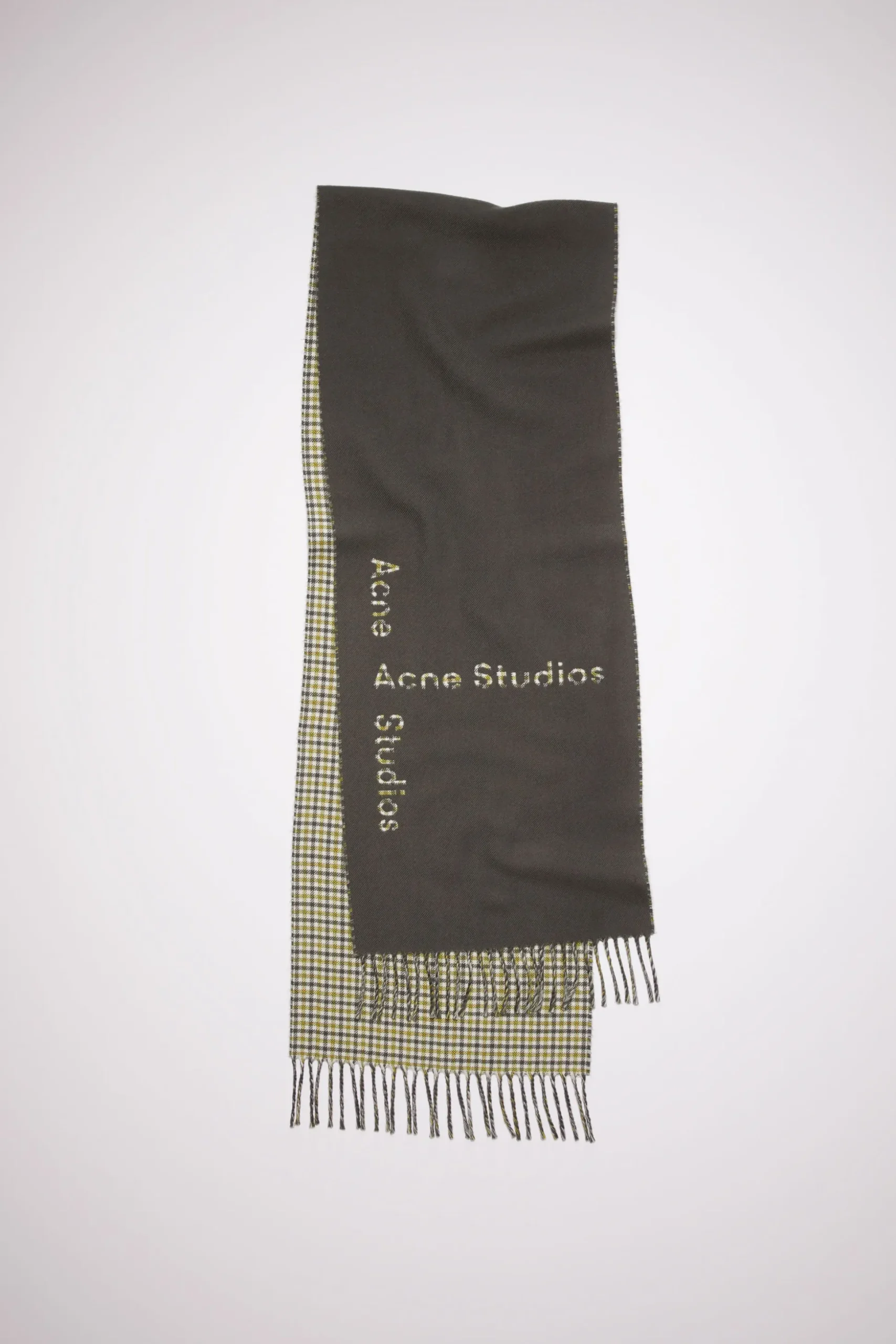 Karierter Wollschal Mit Logo