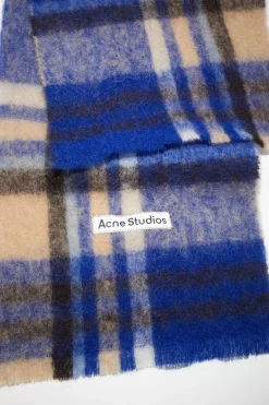 Karierter Wollschal Mit Logo