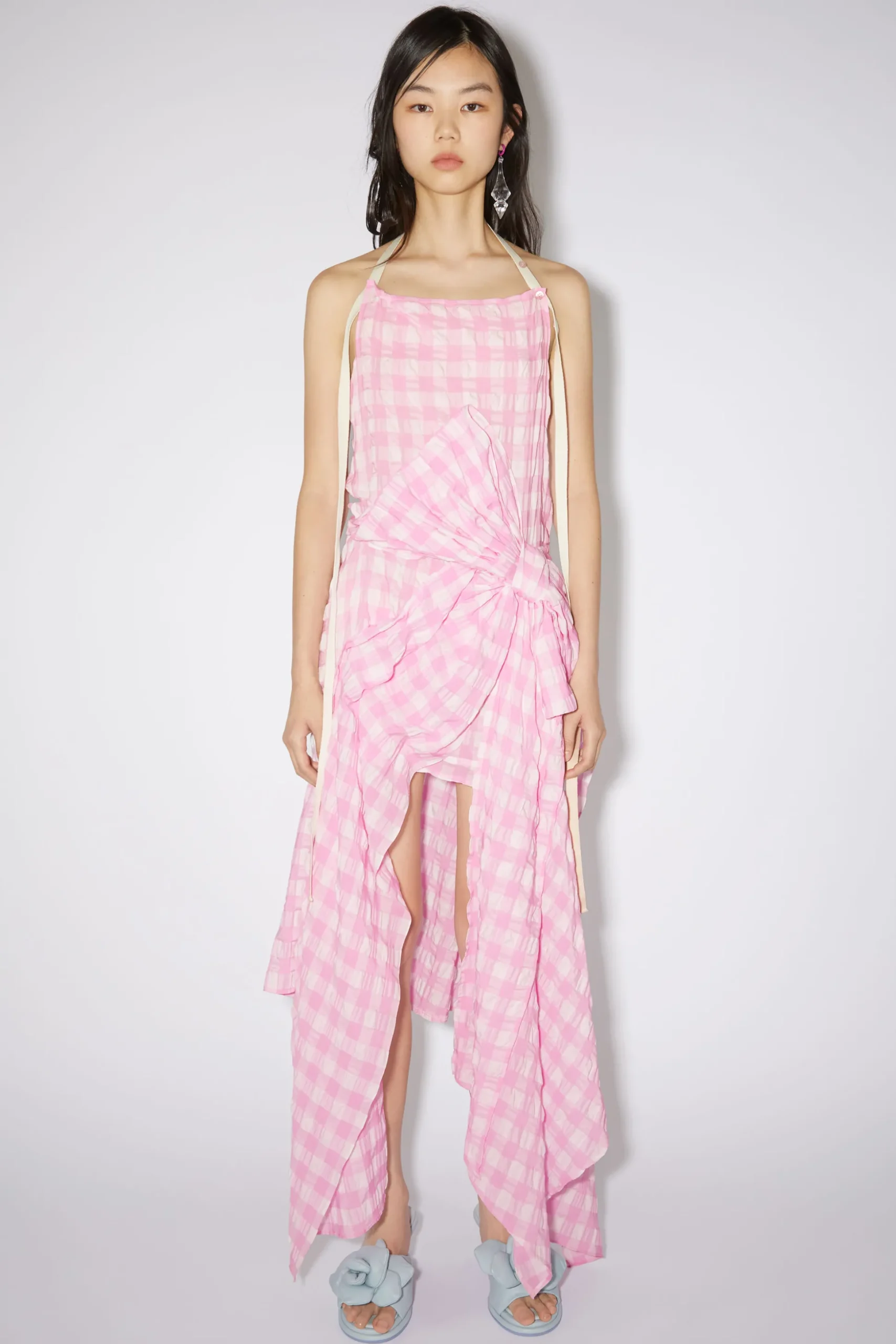 Kleid Mit Gingham-Muster Und Schleife