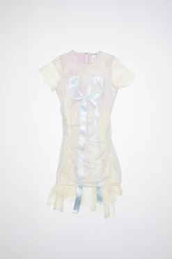 Kleid Mit Spitze Und Schleife