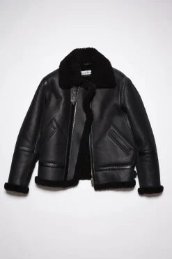 Lammfelljacke Im Piloten-Stil