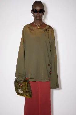 Langarmliges T-Shirt Im Used-Look
