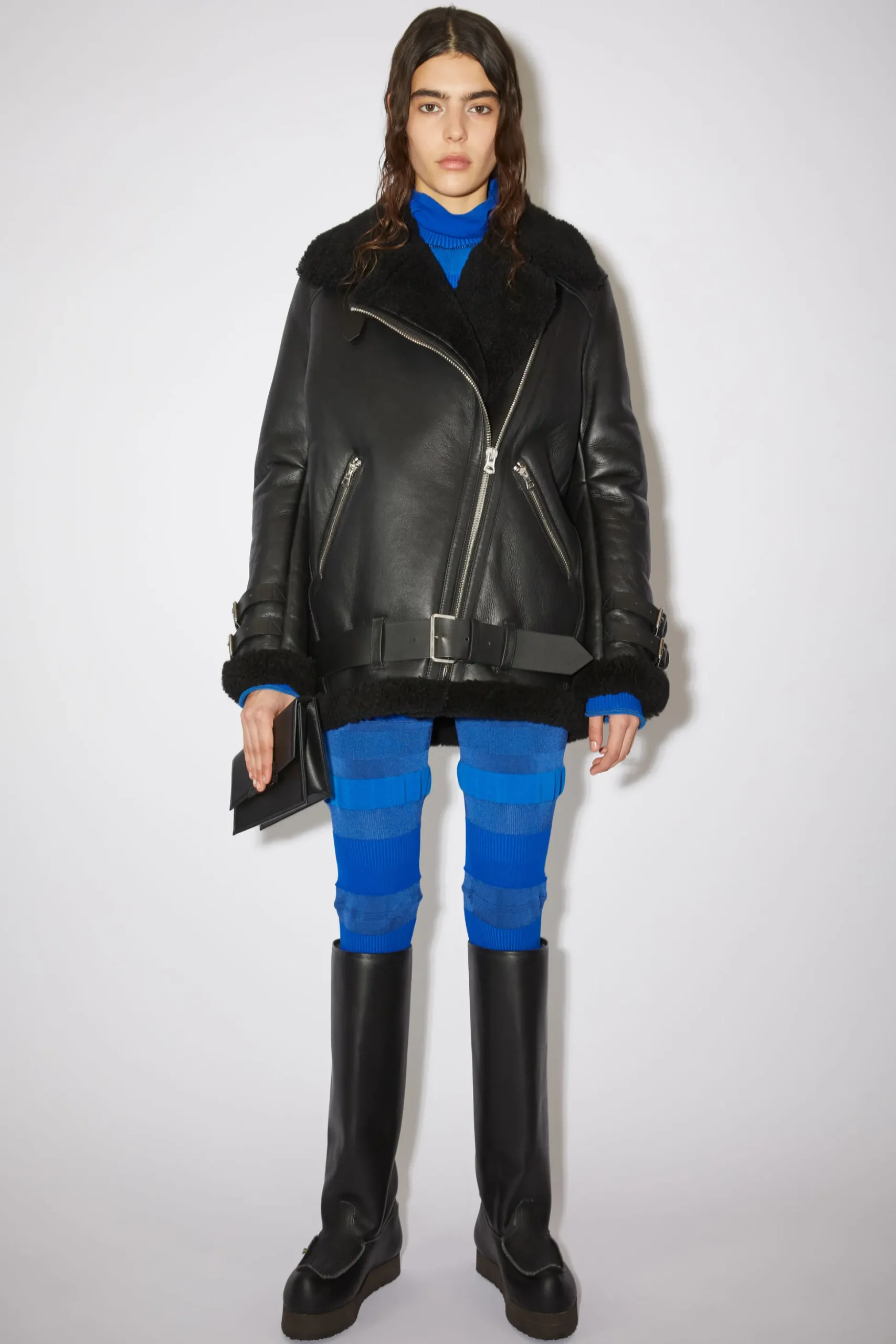 Lederjacke Mit Shearling