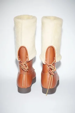 Lederschuhe Mit Wendbarem Shearling