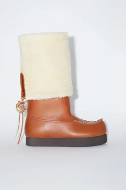 Lederschuhe Mit Wendbarem Shearling
