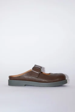 Mules Aus Leder Mit Schnalle