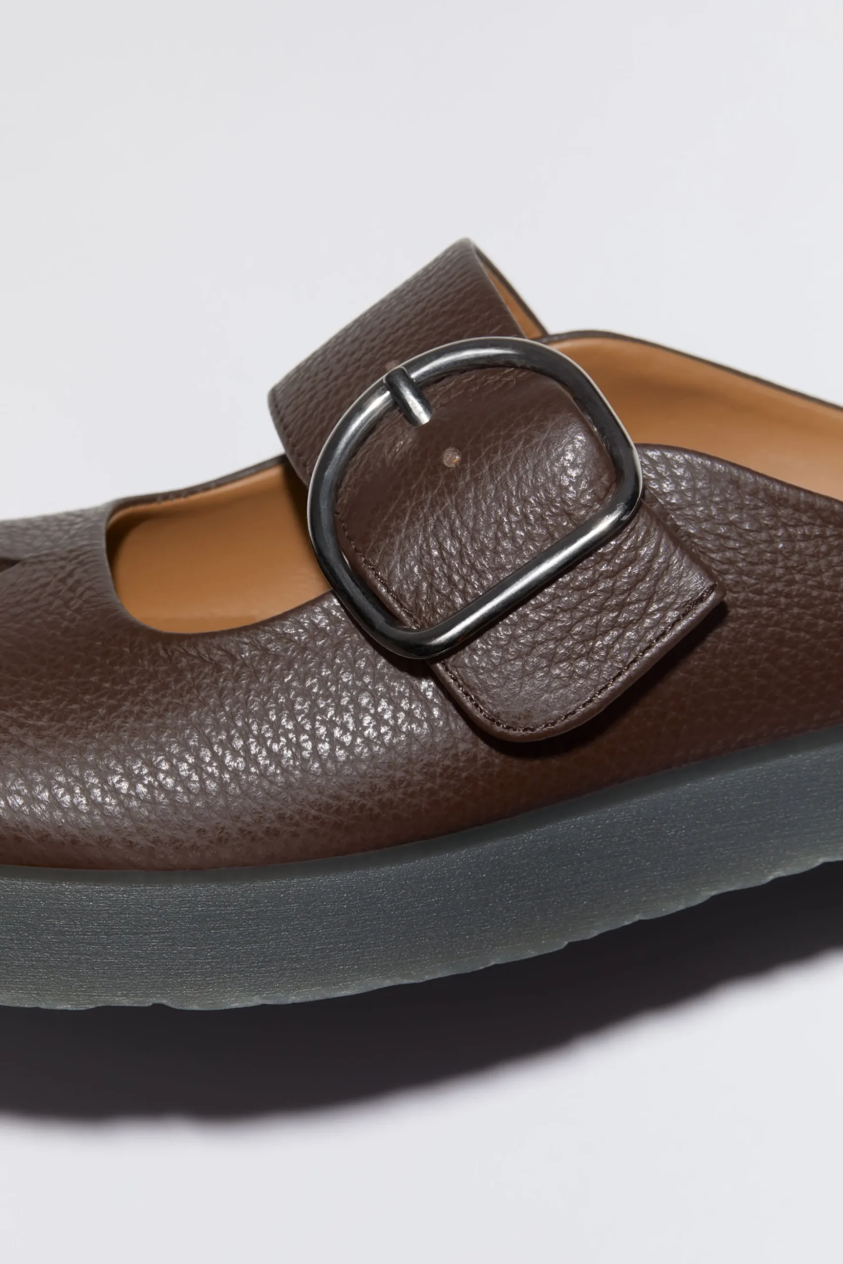 Mules Aus Leder Mit Schnalle