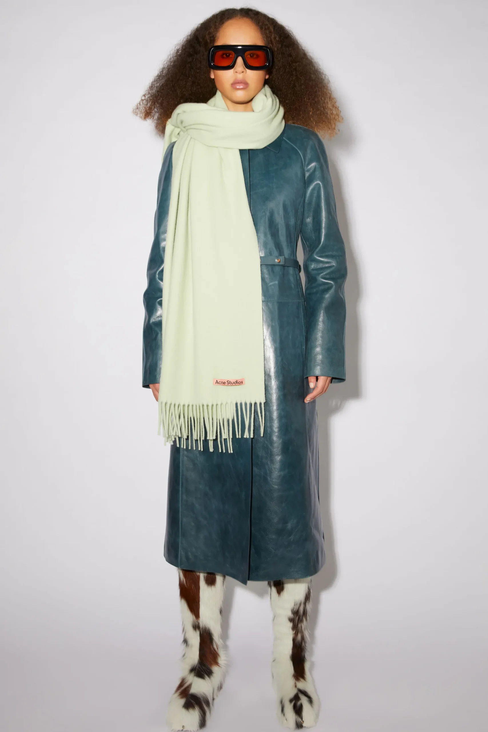 Oversized-Wollschal Mit Fransen