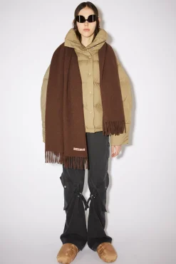 Oversized-Wollschal Mit Fransen